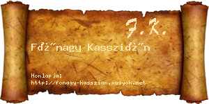 Fónagy Kasszián névjegykártya